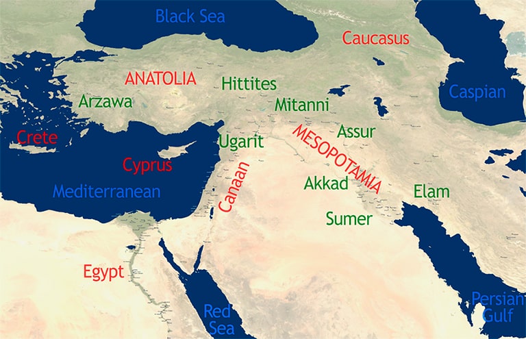 Mapa del antiguo Próximo Oriente