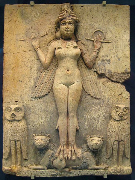 Relieve de “La reina de la noche”, conservado en el Museo Británico