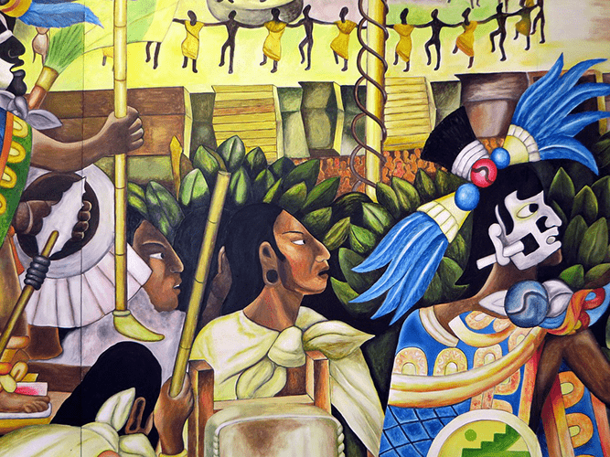 Detalle de mural mexicano