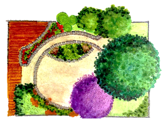  Ilustración de un diseño de jardín
