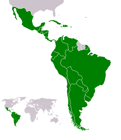 Ilustración de un mapa de América Latina.