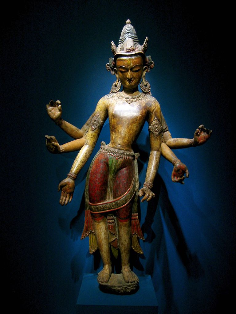 Estatuilla del bodhisattva Avalokiteśvara en postura ābhaṅga