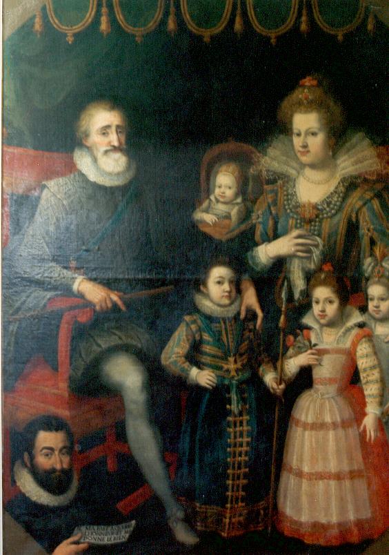 Ilustración de  Enrique IV, Maria de Medici y sus hijos