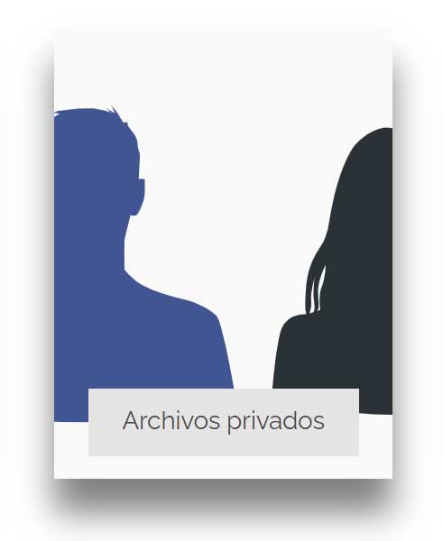 Siluetas de personas representando archivos privados