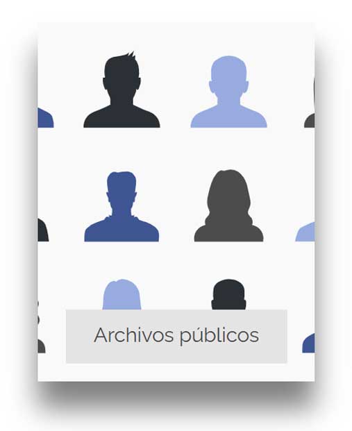 Siluetas de personas representando archivos públicos