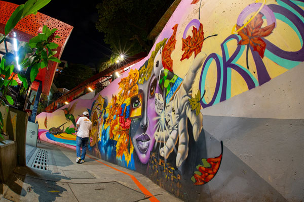 Arte urbano en las calles de la ciudad de Medellín, Antioquia, Colombia