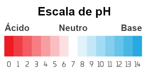 Fotografía que muestra diferentes pH.