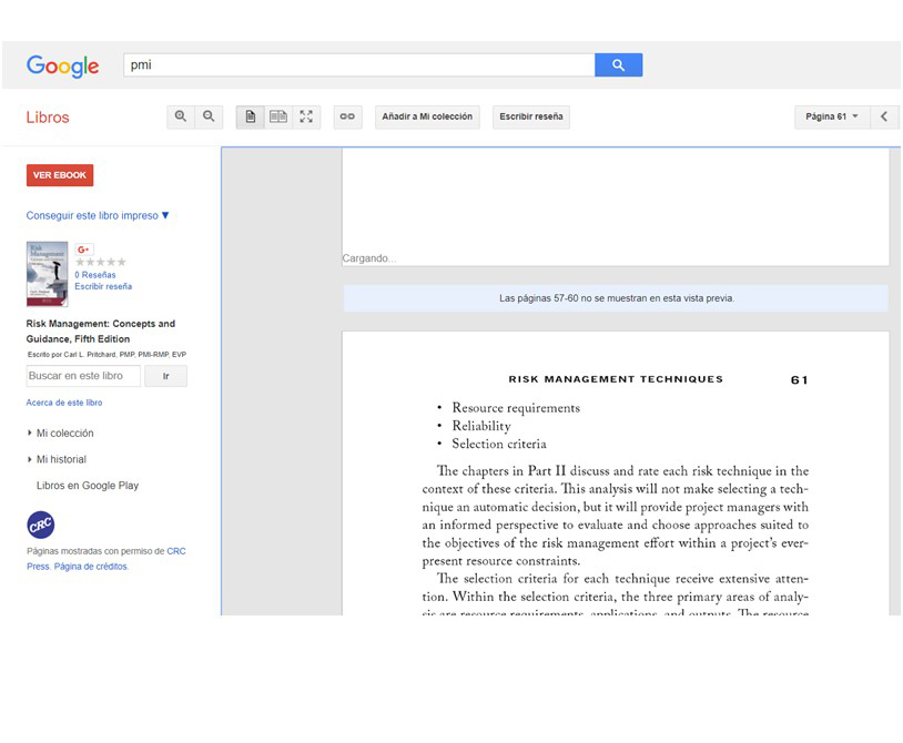  Documento fraccionado. Captura de pantalla del resultado de la búsqueda en Google Academy