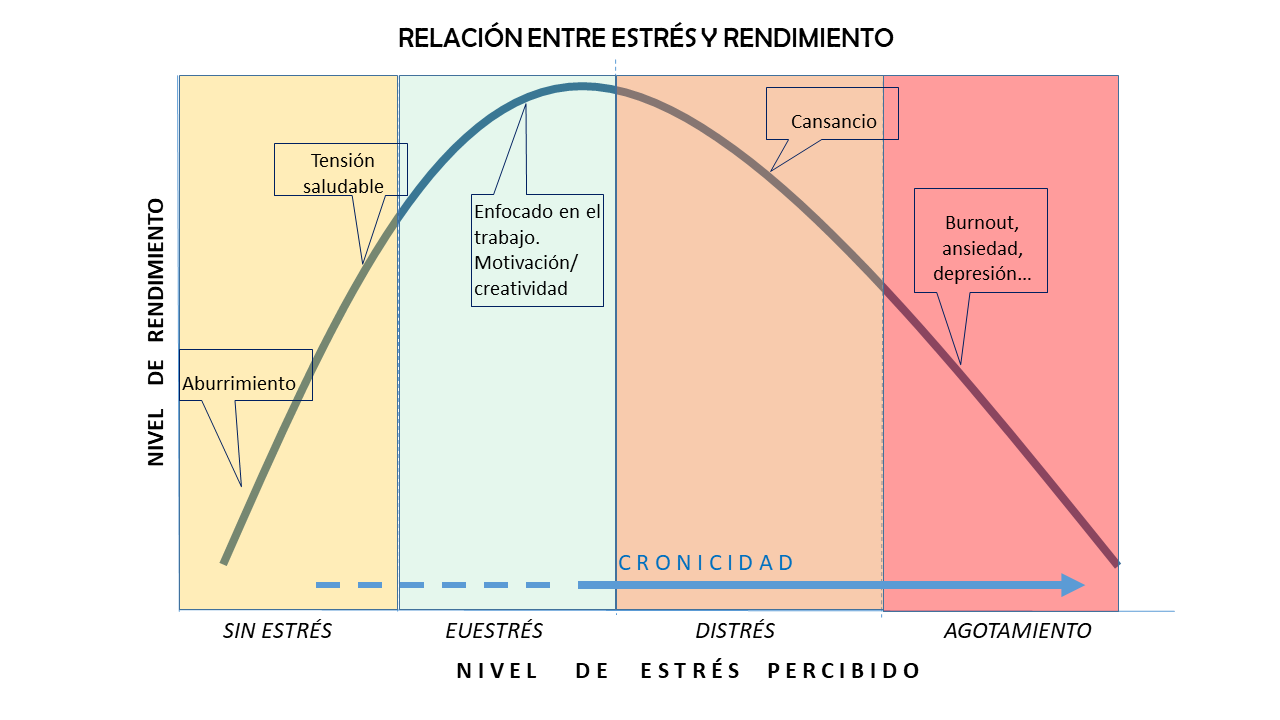 Curva de estrés y rendimiento