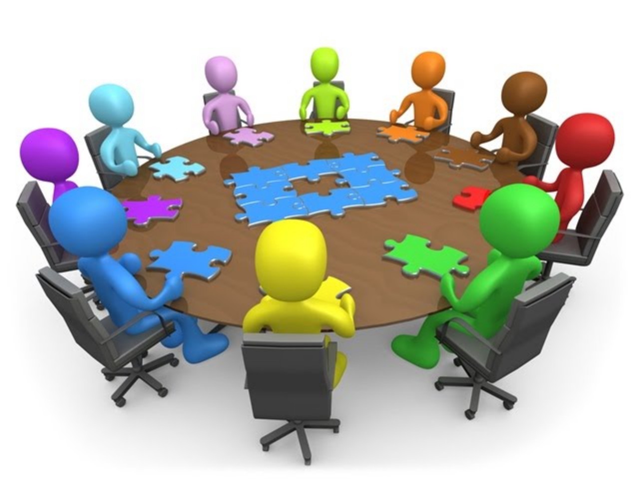 Personas sentadas alrededor de una mesa en una reunión.