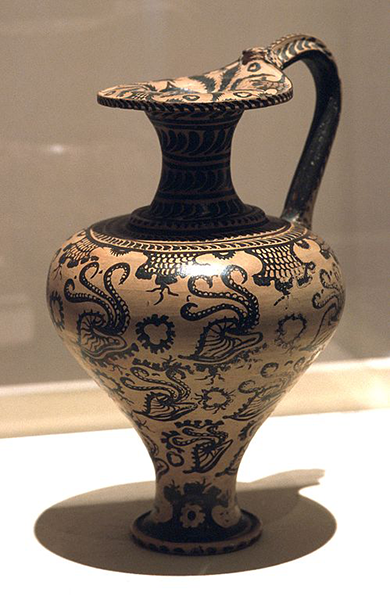 Hidria con decoración marina, 1500 a. C. (minoico tardío)