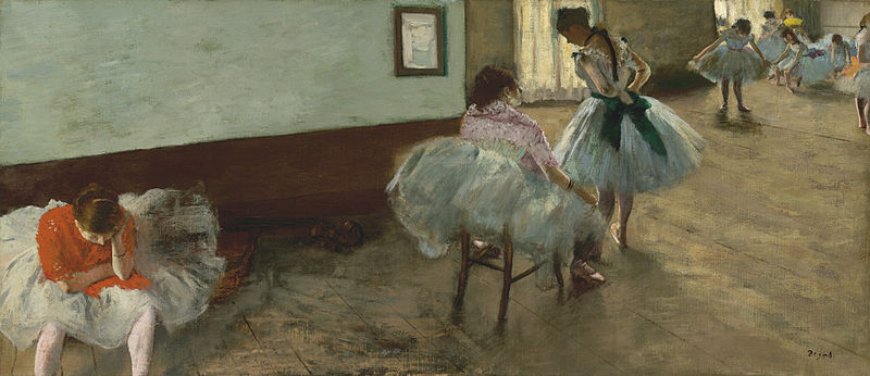 La lección de danza, del impresionista Edgar Degas, donde se muestra el uso del pastel.